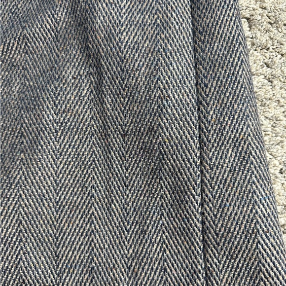 Madewell Fringed Herringbone Robe Coat Large XL gray navy wool blend open light - Picture 15 of 16